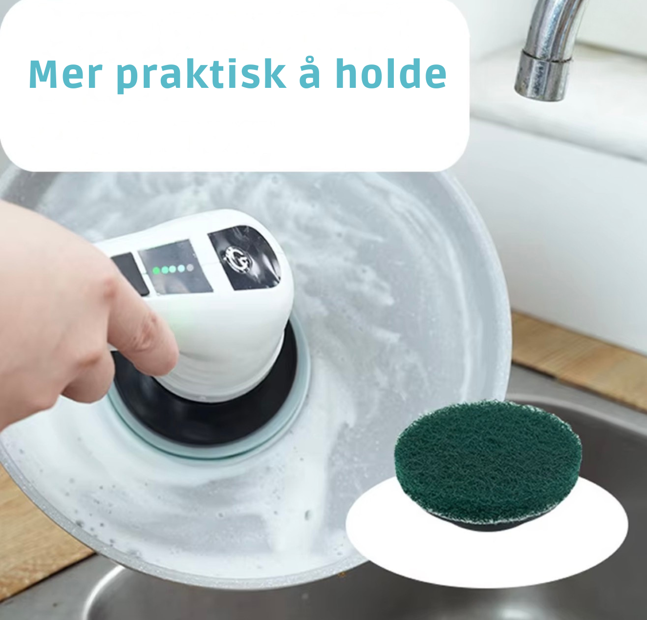 PowerClean Pro – Elektrisk rengjøringsbørste med langt håndtak